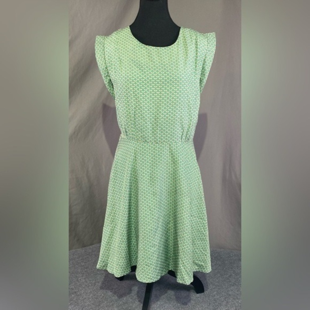 Paper Planes London Dress Women’s S/M Green Yellow Butterfly Pattern